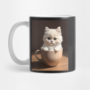 Adorable Persian Cat Illustration- Modern Digital Art Mug